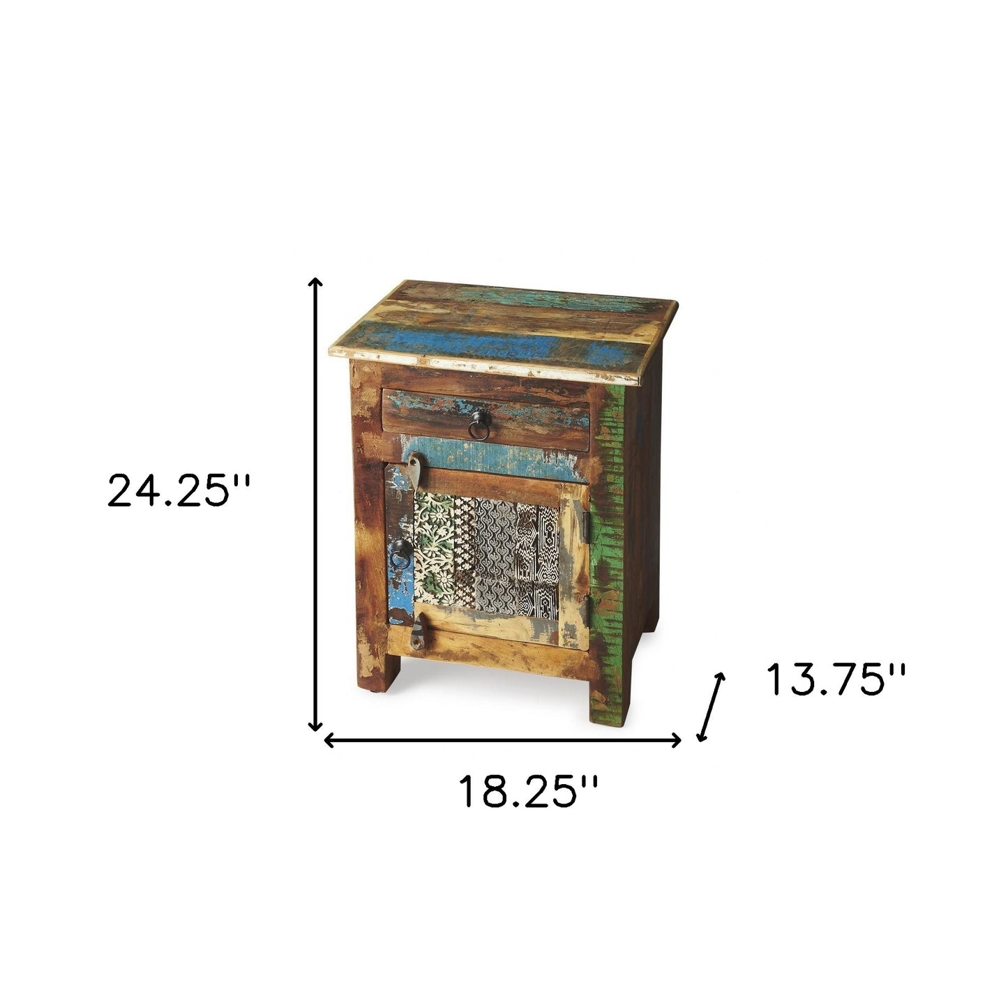 18" Brown Standard Accent Chest With One Drawer-6
