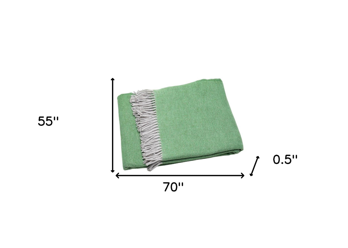 Forest Green Mini Dot Fringed Throw Blanket-4