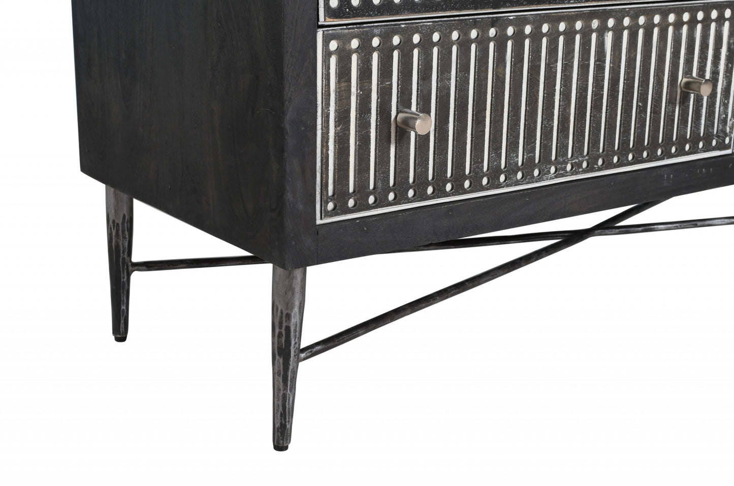 48" Antique Brown Solid Wood Six Drawer Double Dresser-4