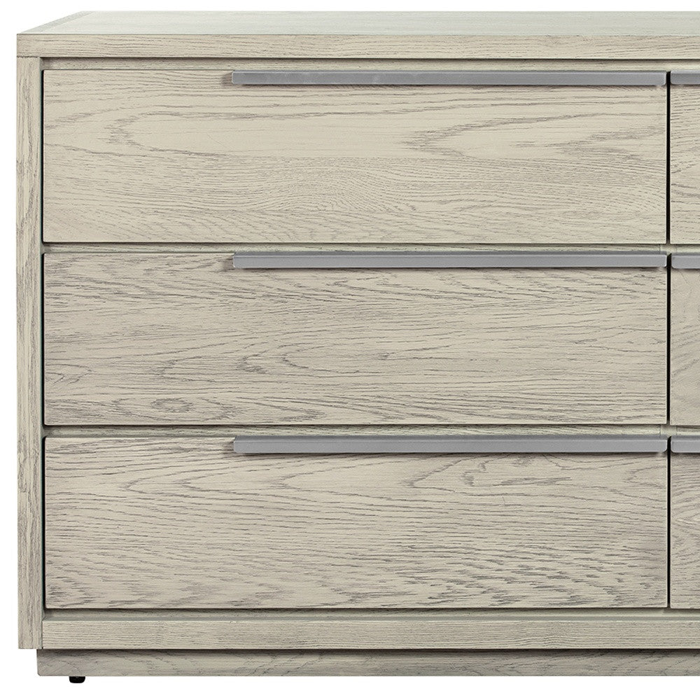 63" Gray Solid Wood Six Drawer Double Dresser-8