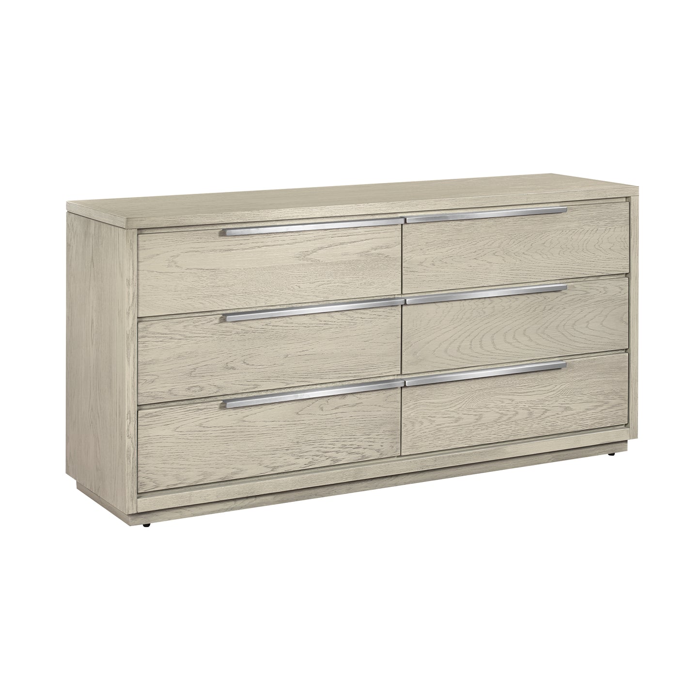 63" Gray Solid Wood Six Drawer Double Dresser-3
