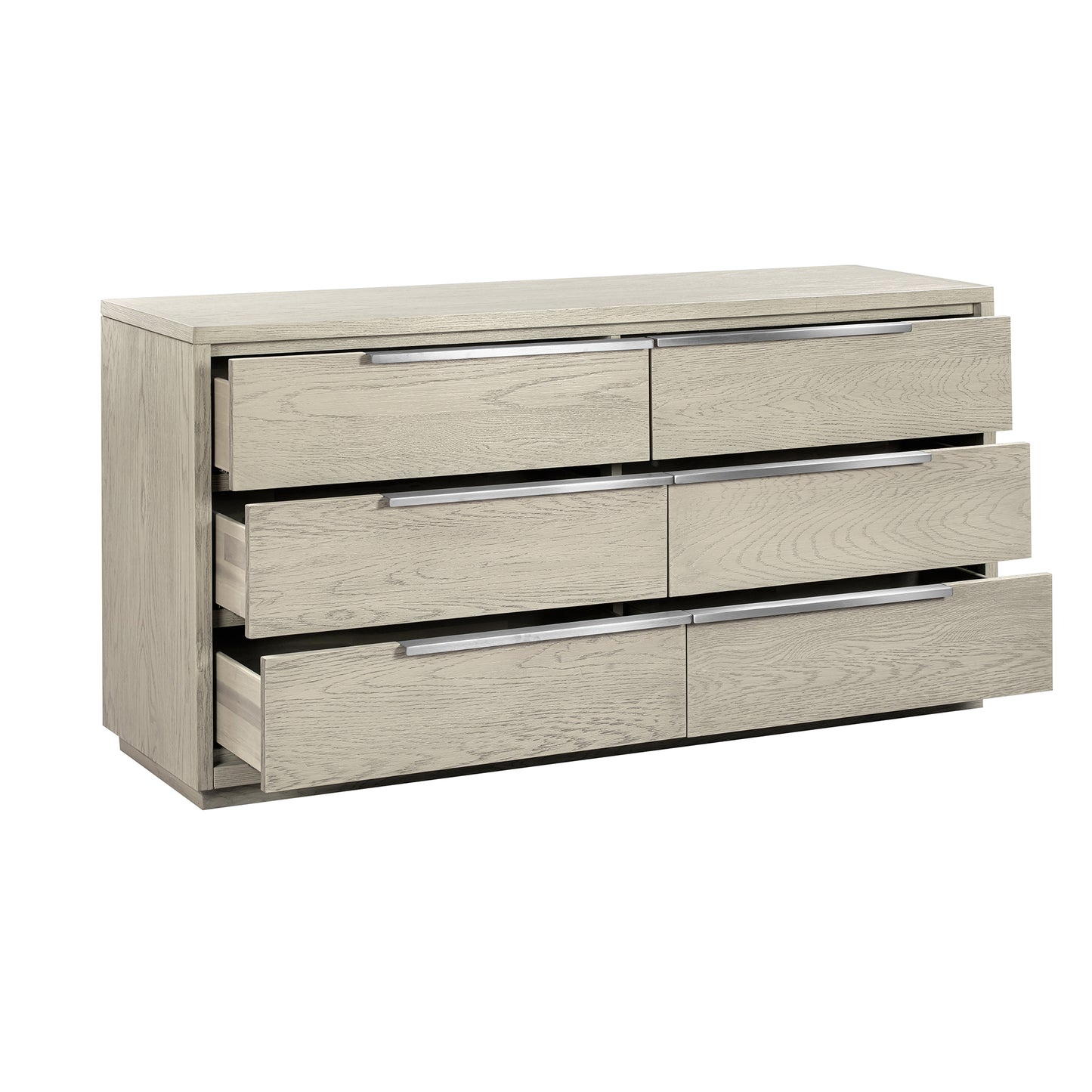 63" Gray Solid Wood Six Drawer Double Dresser-4