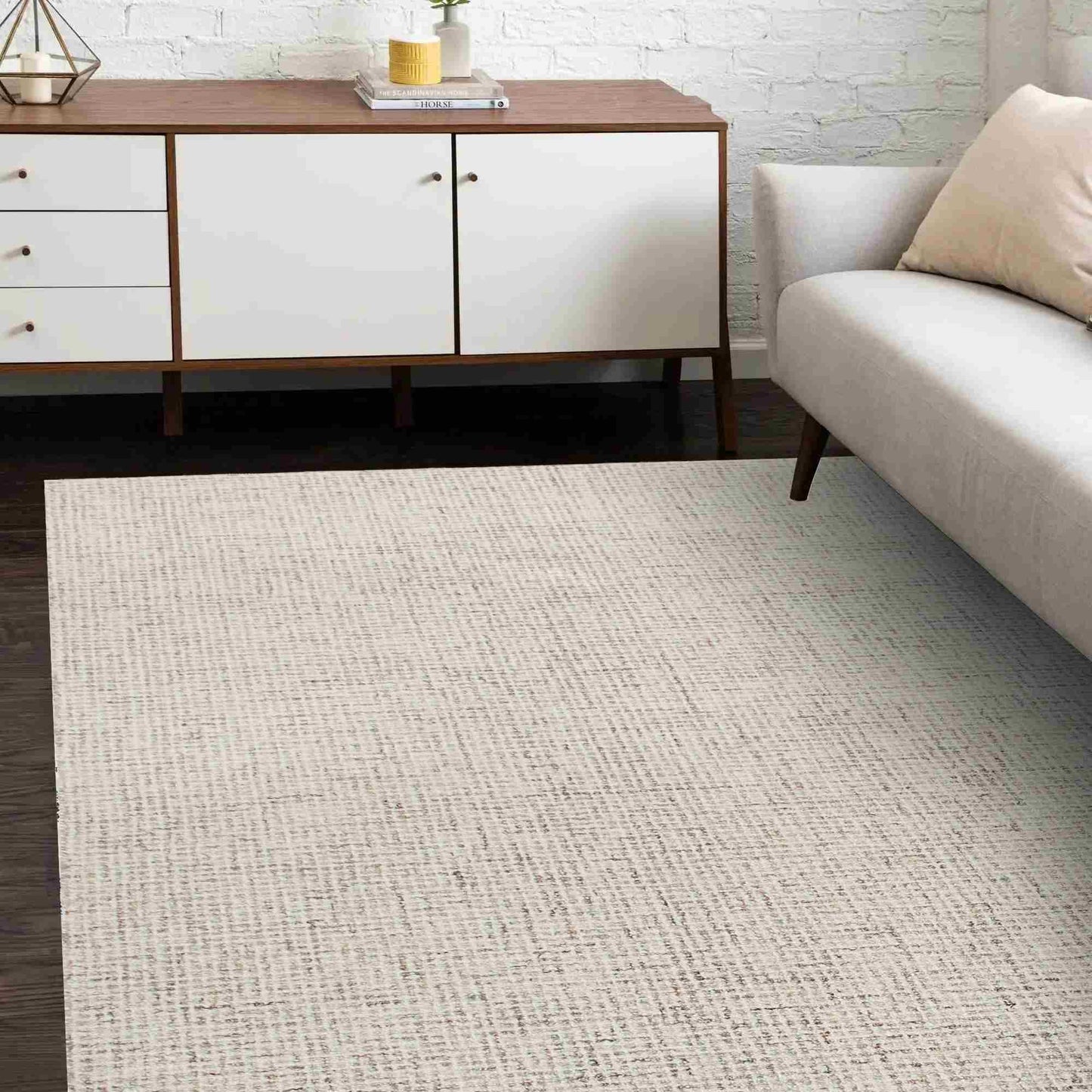 10' X 14' Brown Wool Checkered Hand Tufted Area Rug-5