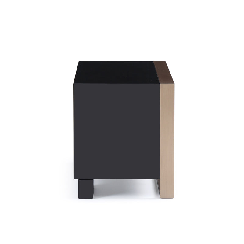 20" Black Wood Two Drawer Nightstand-4