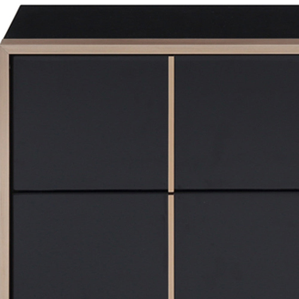 20" Black Wood Two Drawer Nightstand-6