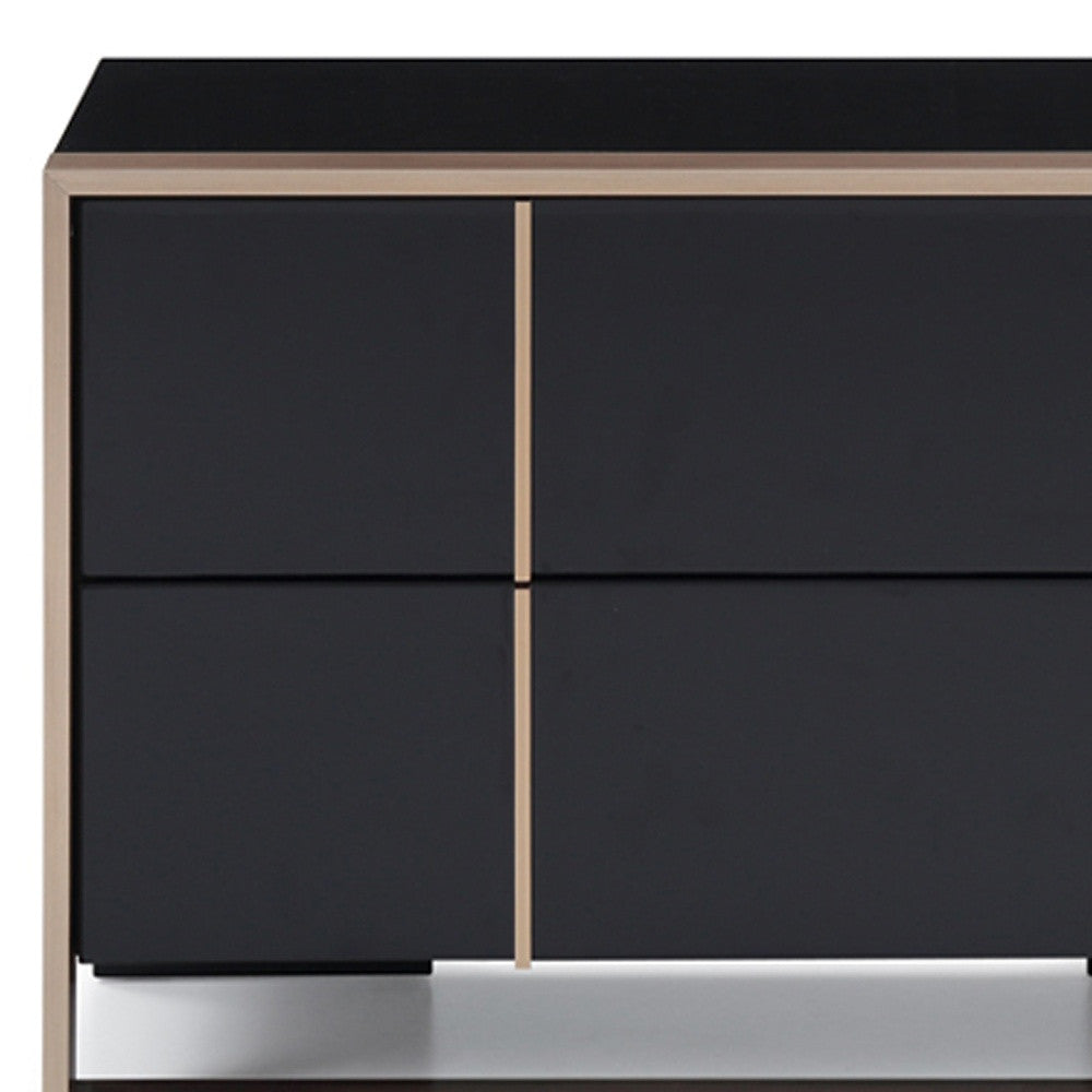 20" Black Wood Two Drawer Nightstand-7