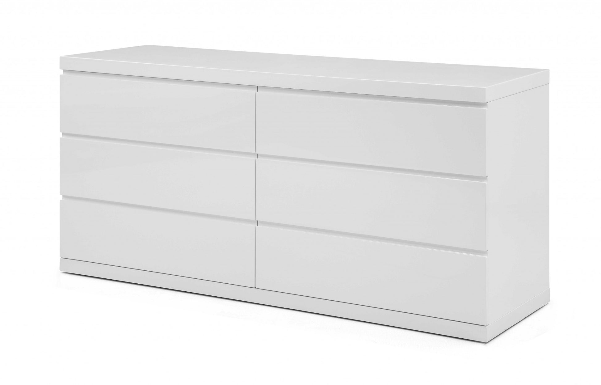 63" White Solid Wood Six Drawer Double Dresser-1