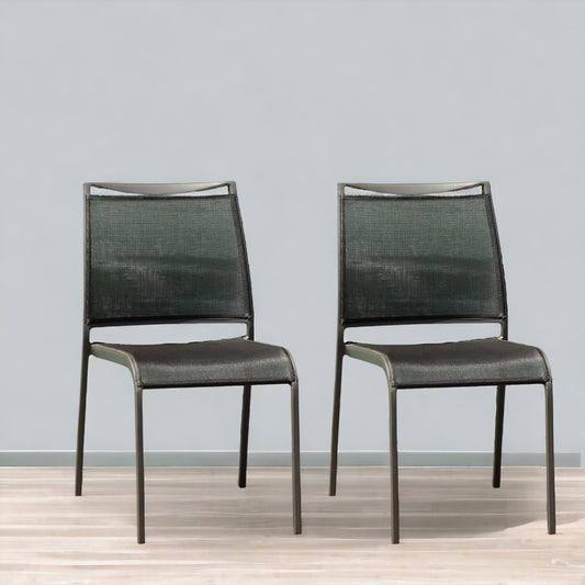 Set of Two Gray Dining Side Chairs-0