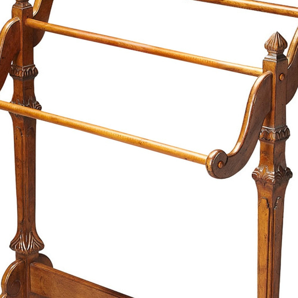 Vintage Oak Blanket Stand-8