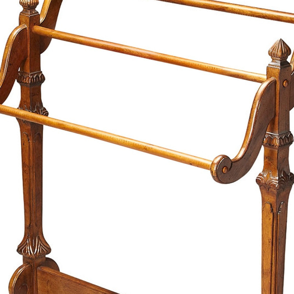 Vintage Oak Blanket Stand-3