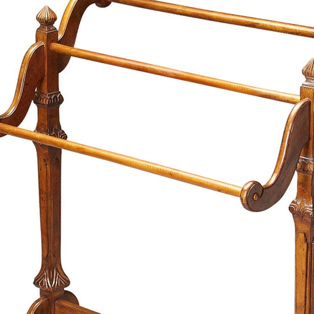 Vintage Oak Blanket Stand-4