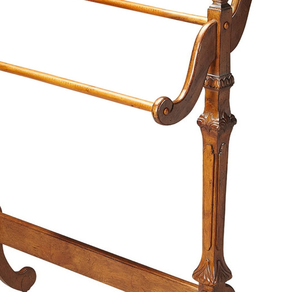 Vintage Oak Blanket Stand-6