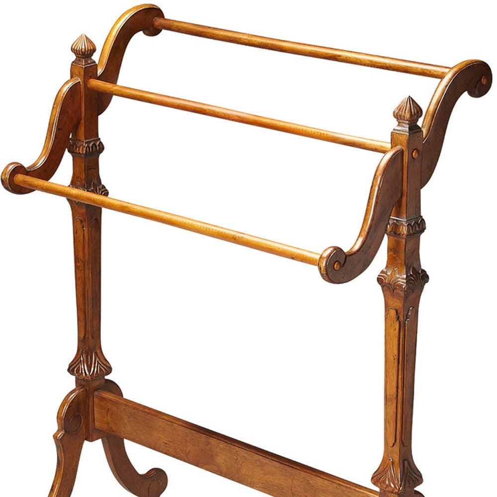 Vintage Oak Blanket Stand-7