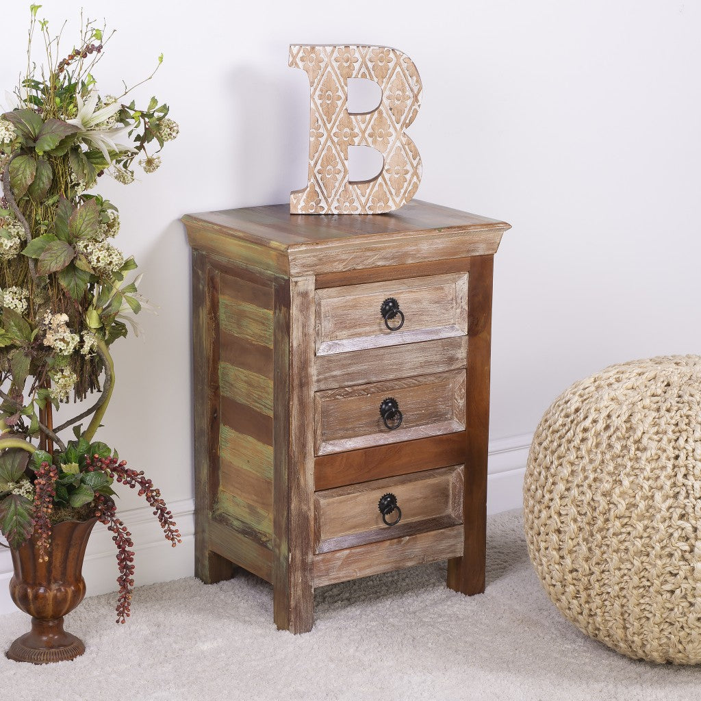 16" Modern Rustic Three Drawer Accent Chest-8