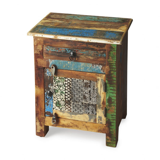 18" Brown Standard Accent Chest With One Drawer-0