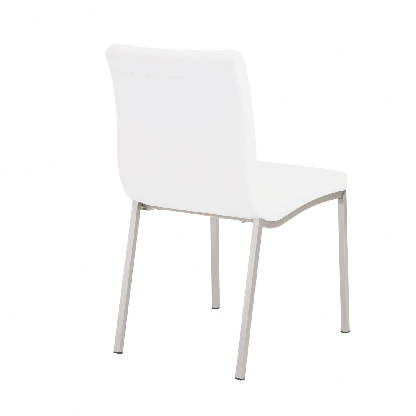 Set of Two Minimalist White Faux Faux Leather Chairs-4