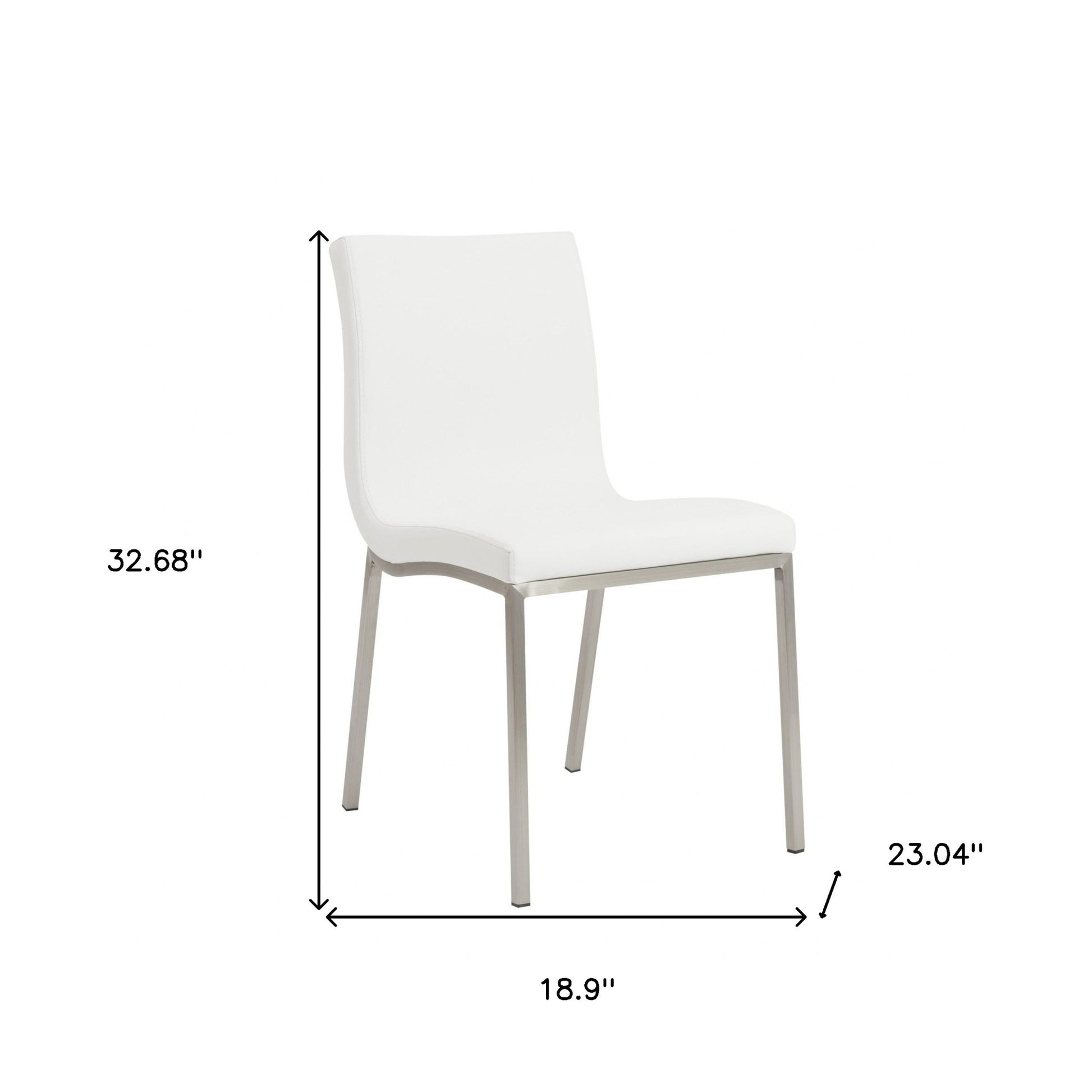 Set of Two Minimalist White Faux Faux Leather Chairs-7