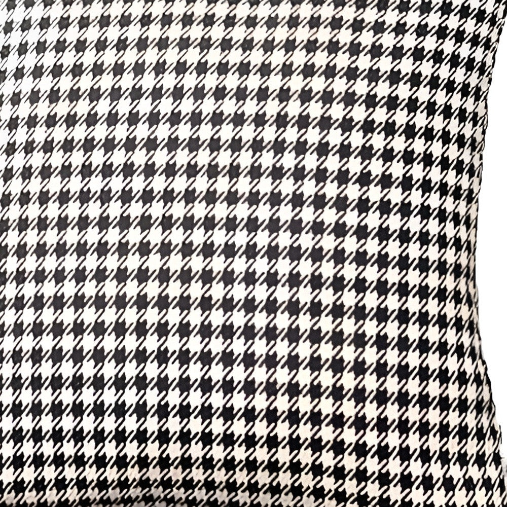 Set of Two 18" Black and White Houndstooth Fabric Throw Pillows-4