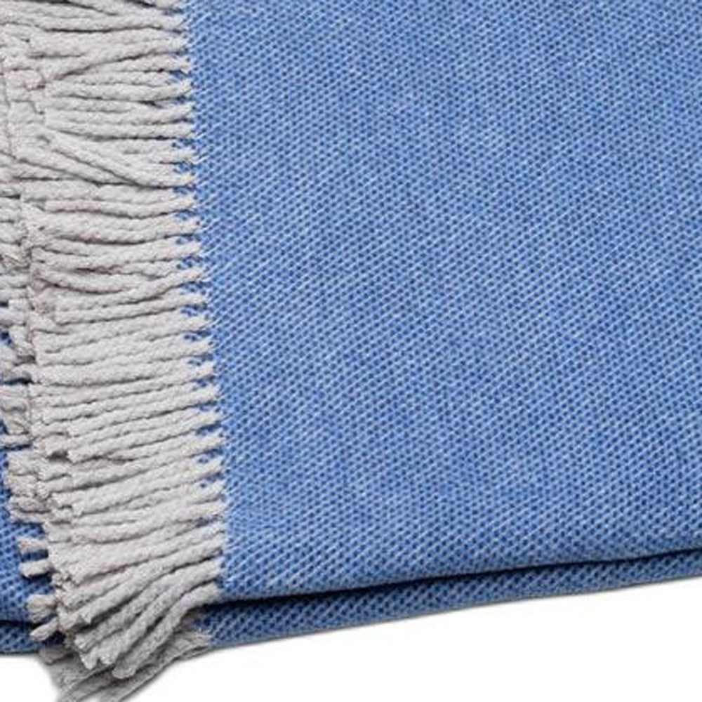 Cobalt Blue Mini Dot Fringed Throw Blanket-6