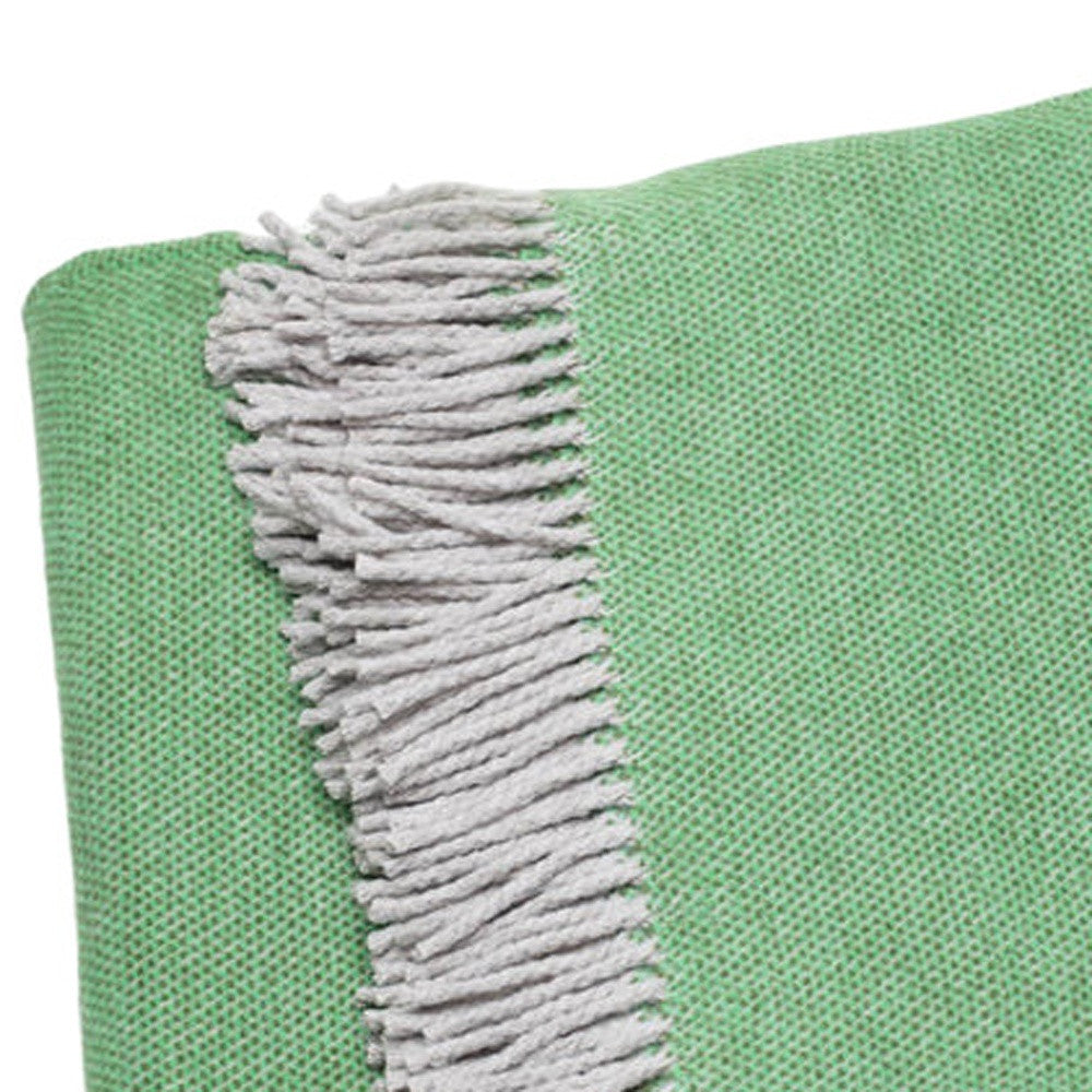 Forest Green Mini Dot Fringed Throw Blanket-3