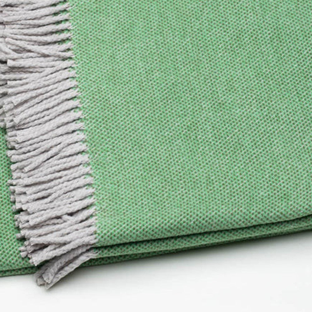 Forest Green Mini Dot Fringed Throw Blanket-2