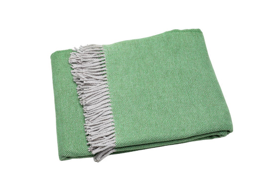 Forest Green Mini Dot Fringed Throw Blanket-0