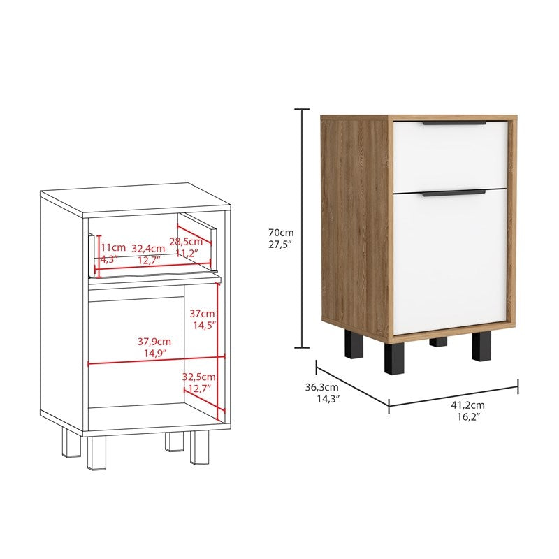 28" Wood One Drawer Nightstand-6