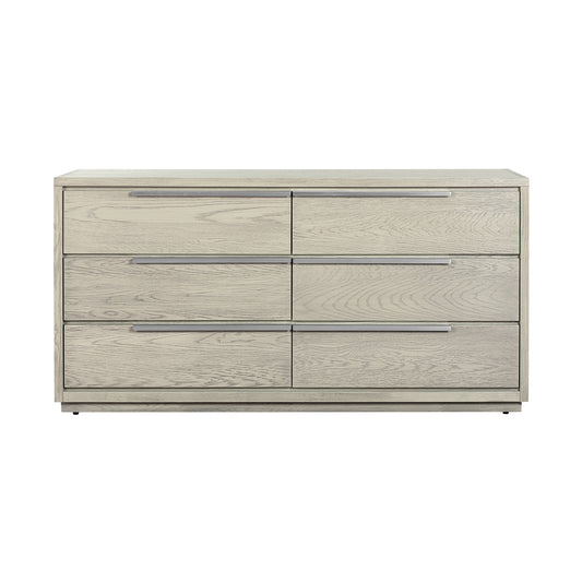 63" Gray Solid Wood Six Drawer Double Dresser-0