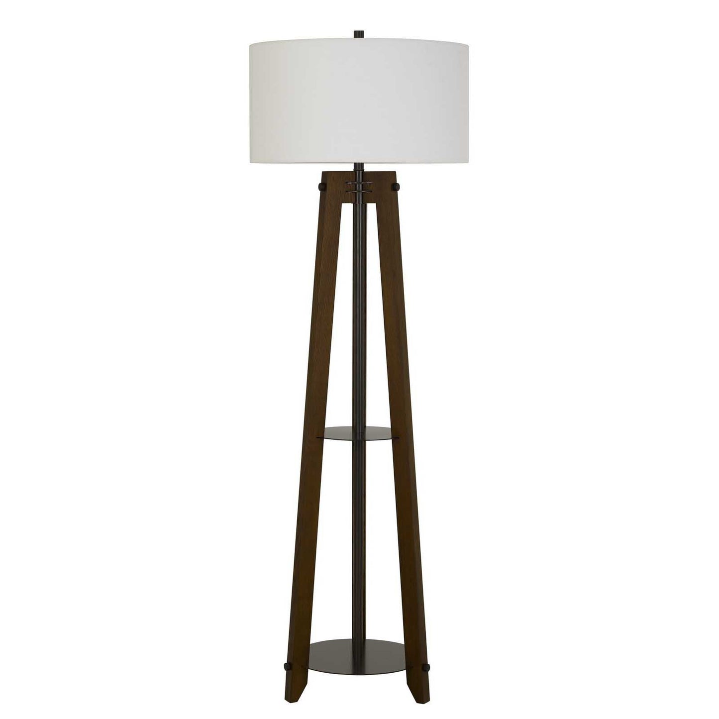 65" Brown Tripod Floor Lamp With White Rectangular Shade-1