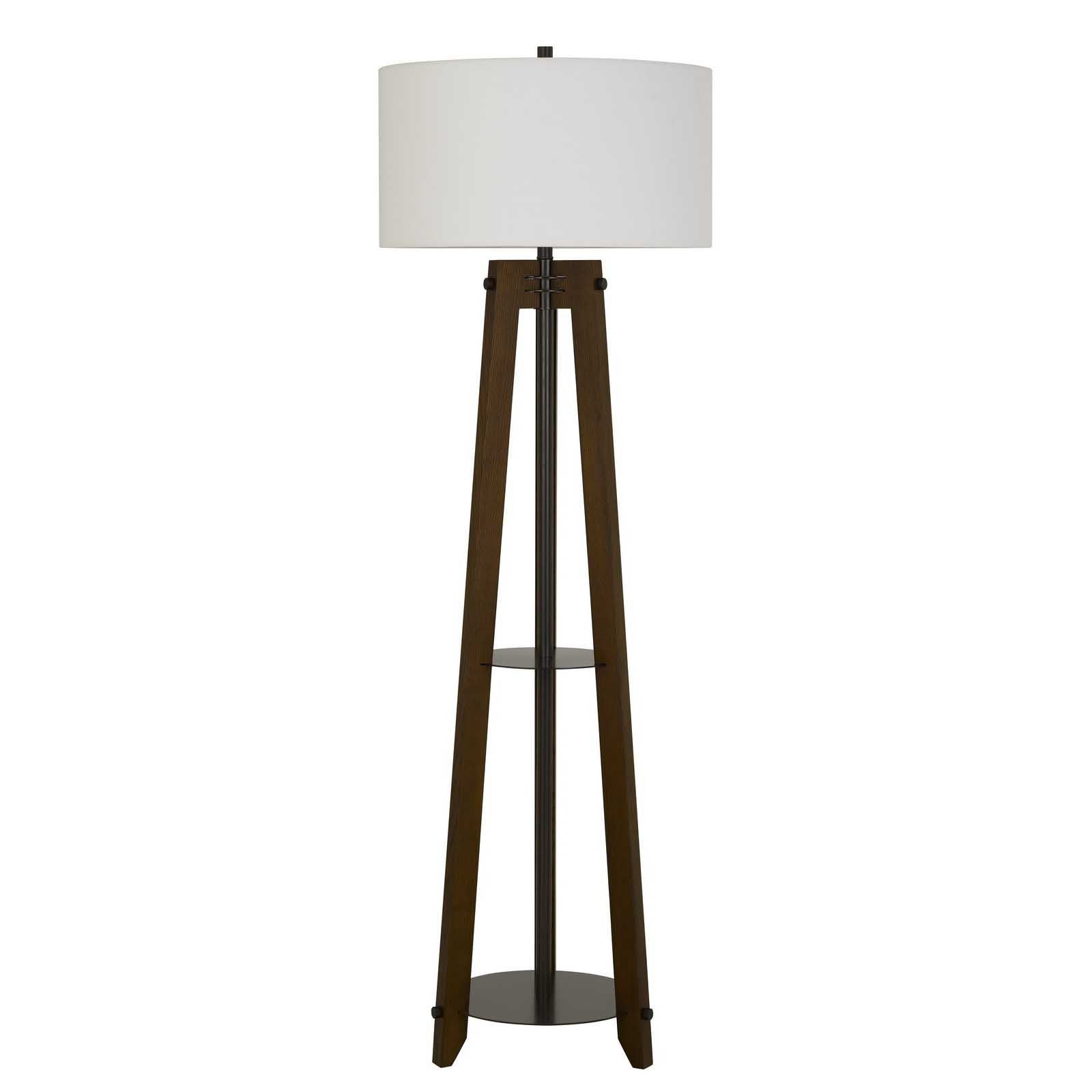 65" Brown Tripod Floor Lamp With White Rectangular Shade-1