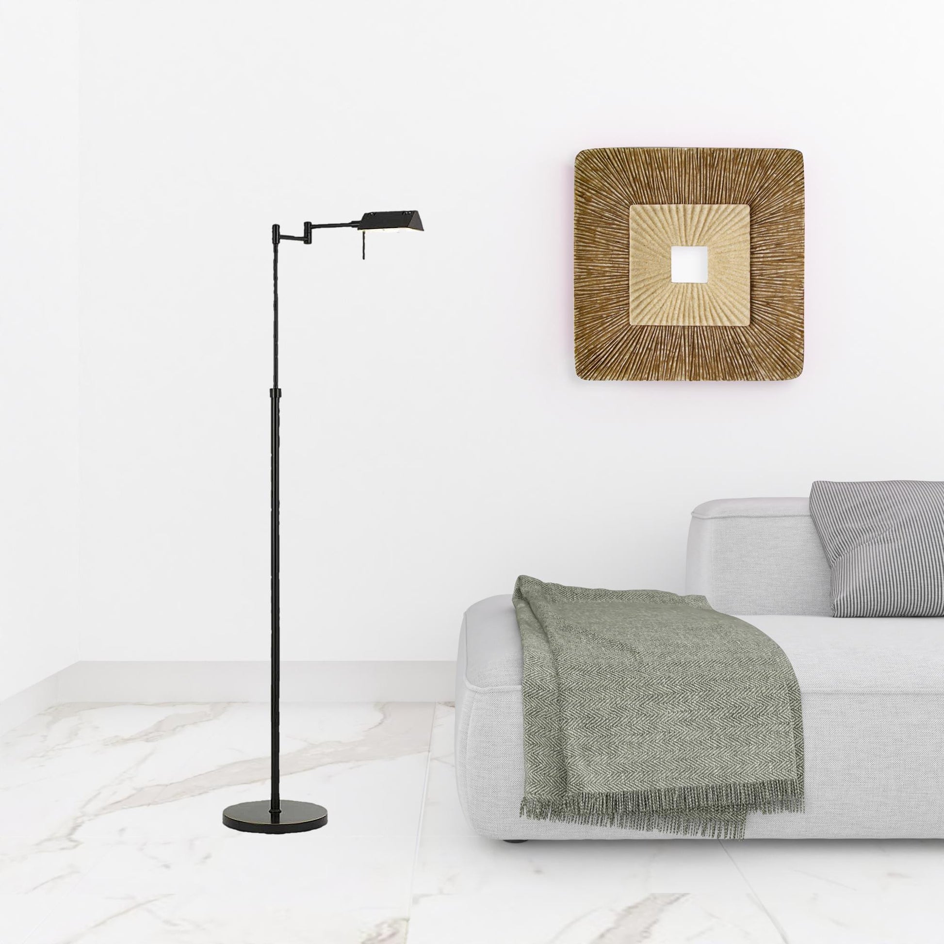 61" Bronze Adjustable Swing Arm Floor Lamp-2