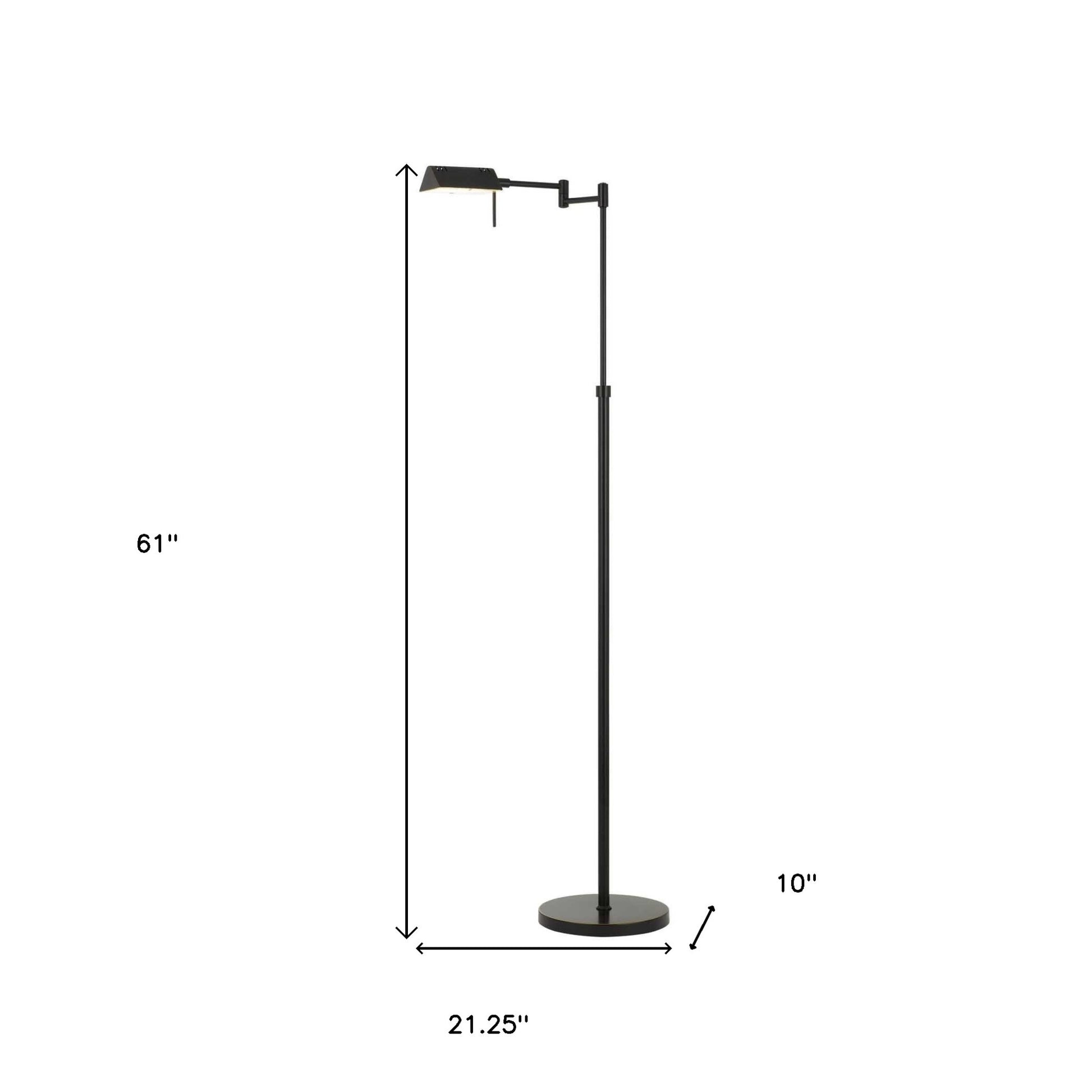 61" Bronze Adjustable Swing Arm Floor Lamp-5