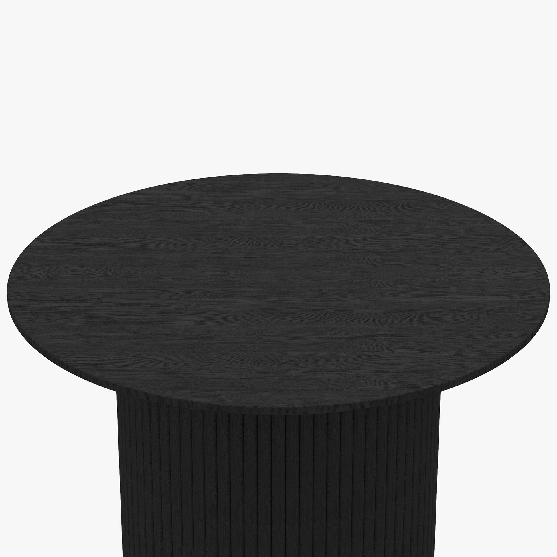 24" Black Wood Round Pedestal Coffee Table-5