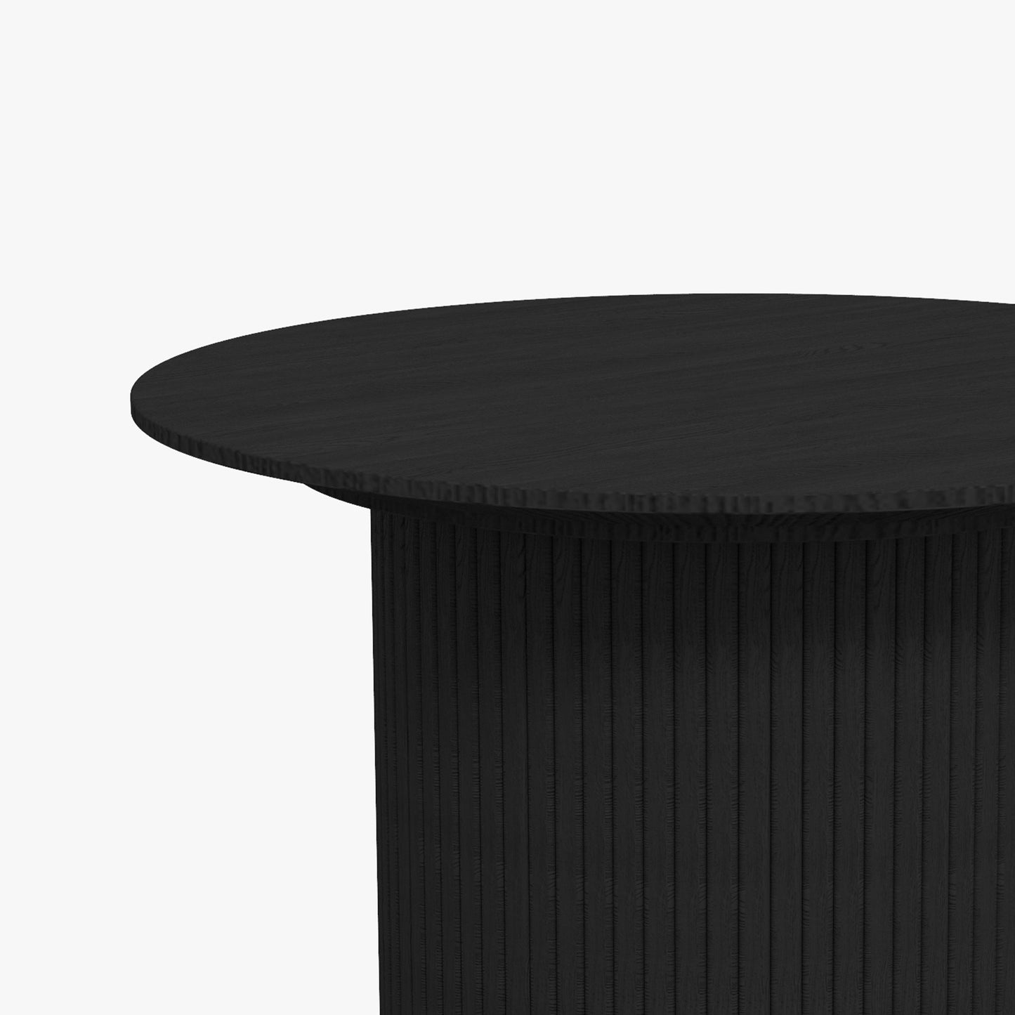 24" Black Wood Round Pedestal Coffee Table-4