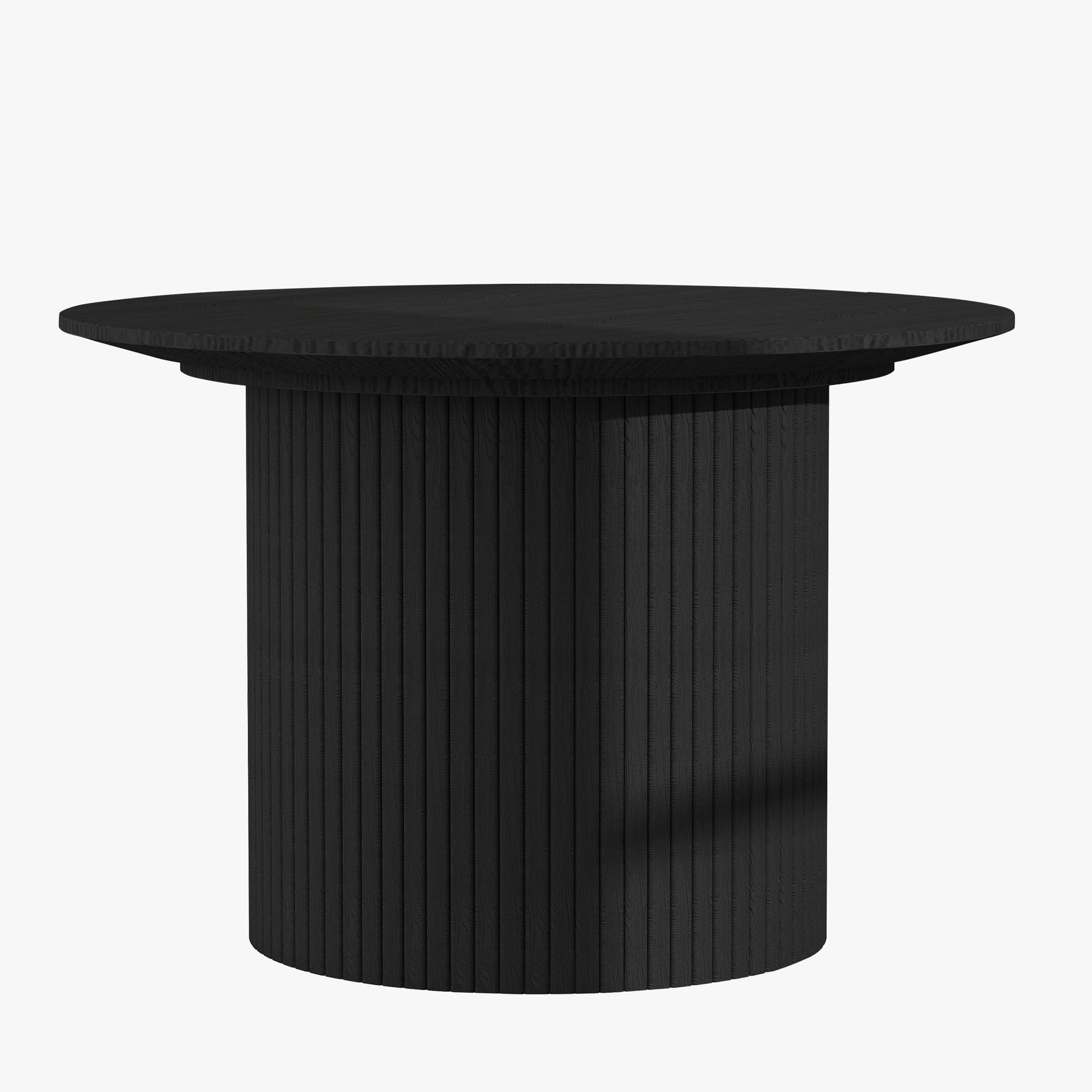 24" Black Wood Round Pedestal Coffee Table-3